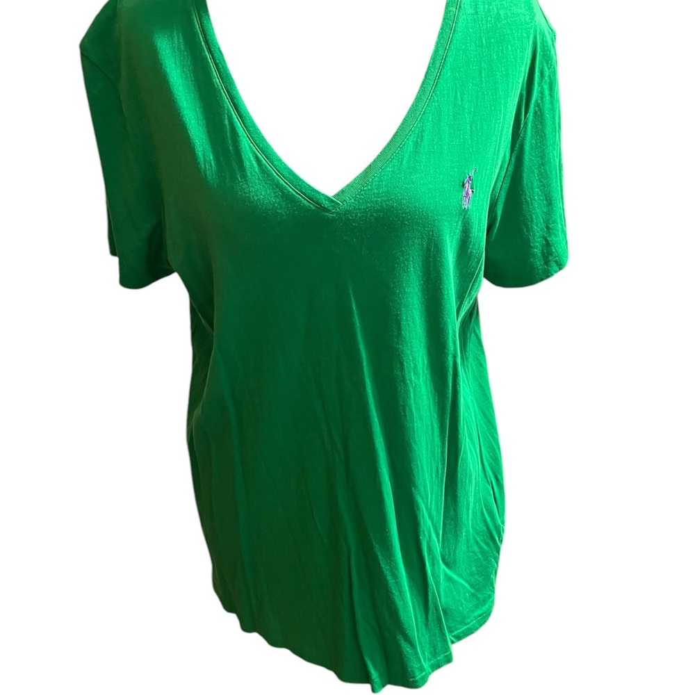 Ralph Lauren Women's Green V-Neck Top